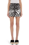Dolce & Gabbana Zebra Printed Stretch Drill Shorts In Hwagn Zebra Nera Fdo.bianc