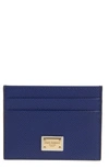Dolce & Gabbana Dg Placard Calfskin Card Holder In 80648 Blue