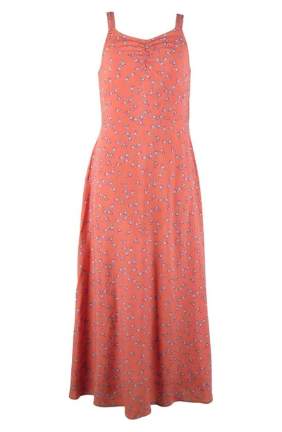 Zunie Kids' Floral Skater Dress In Cinnamon