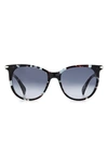 Rag & Bone 53mm Gradient Cat Eye Sunglasses In Blue Havana / Grey Shaded