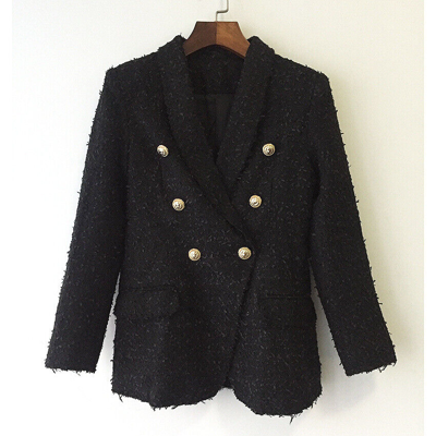 Pre-owned Blazer 2021 Damen Designer Inspiriert Luxus Quaste Tweed Look Angepasst  Mantel