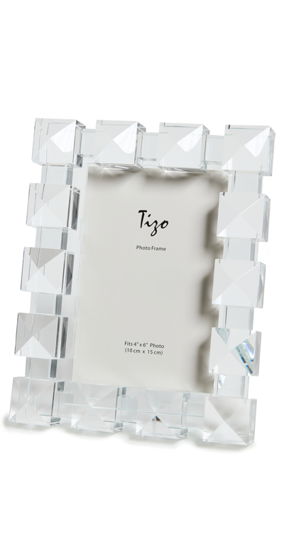 Tizo Design 4x6 Glass Square Pyramid Photo Frame In Clear