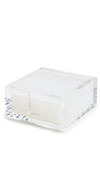 Tizo Design Lucite Coasters Set In Clear/white