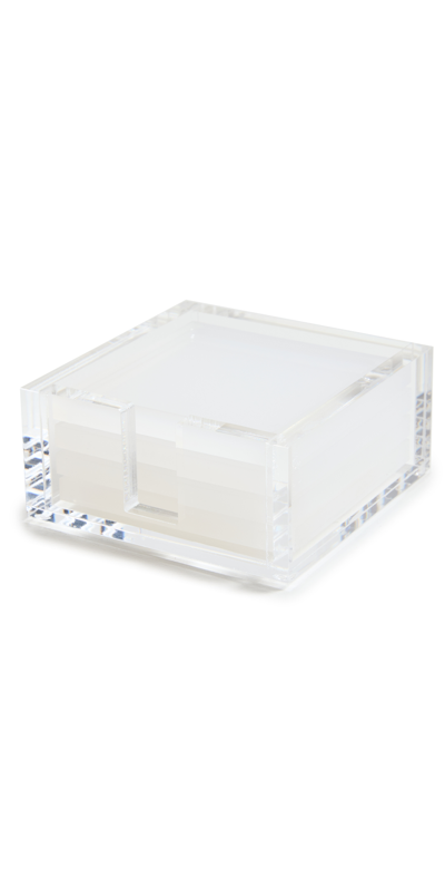 Tizo Design Lucite Coasters Set In Clear/white