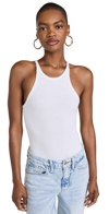 Good American Racerback Tank Thong Bodysuit In White001