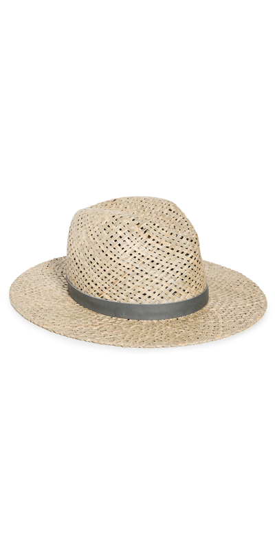 Janessa Leone Otis Woven Straw Fedora Hat In Natural