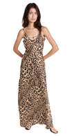 Rabanne Chain-embellished Leopard-print Satin Maxi Dress In Leopard