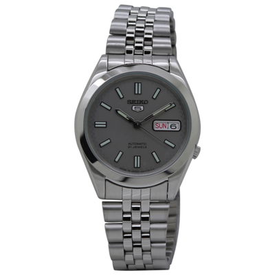 Seiko 5 Automatic Silver Dial Mens Watch Snxb65j5 In Black,silver Tone