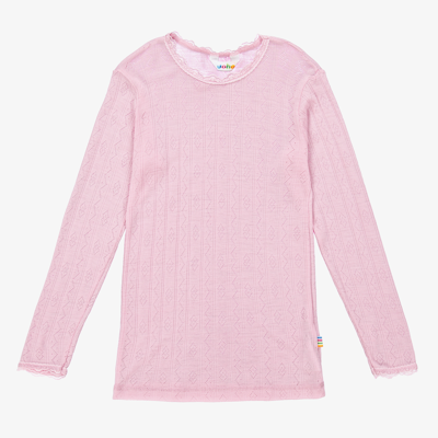 Joha Kids' Girls Pink Wool & Silk Thermal Top