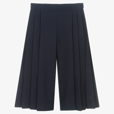 Burberry Girls Teen Navy Blue Pleated Trousers