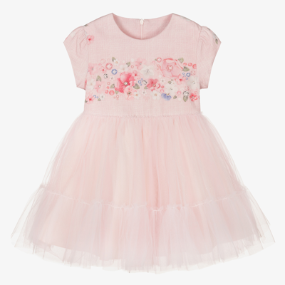 Lapin House Kids' Girls Pink Floral Tulle Dress