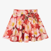 MOLO GIRLS RED FLORAL COTTON SKIRT