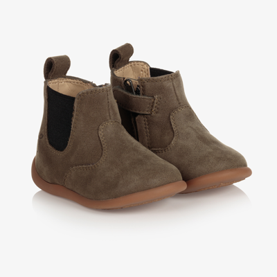 Pom D'api Babies'  Green Suede Chelsea Boots