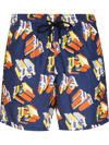 Palm Angels X Vilebrequin Logo-print Swimming Shorts In Blue