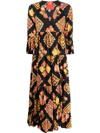 La Doublej Jennifer-jane Printed Midi Dress In Cowgirl Nero