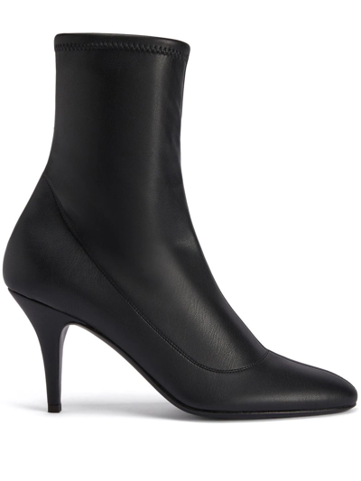 Giuseppe Zanotti Felicienne Leather 85mm Ankle Boots In Black