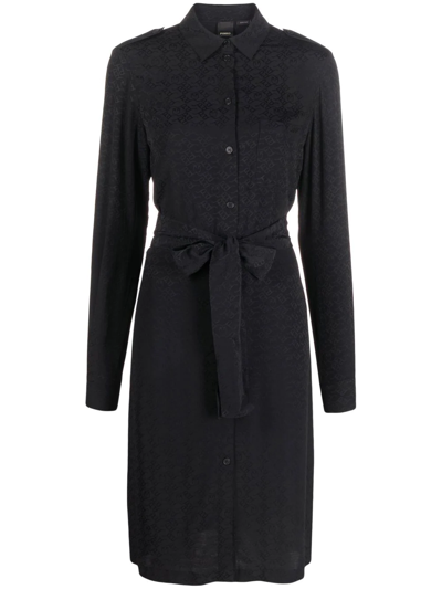 Pinko Robe Manteau Long Dress In Black