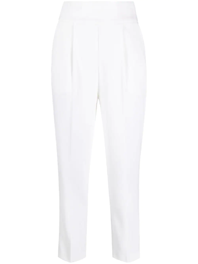 Pinko Tailored Cropped Trousers In White