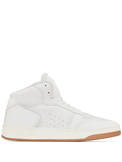 Saint Laurent High-top Leather Trainers In White