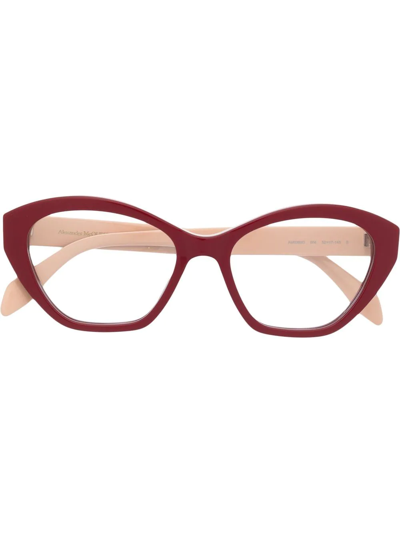 Alexander Mcqueen Cat-eye Frame Glasses In Red