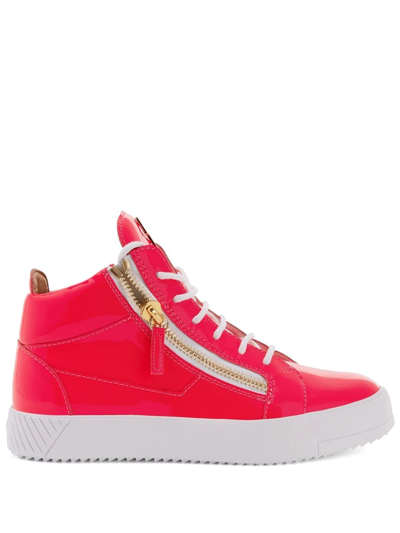 Giuseppe Zanotti Kriss 漆皮中帮运动鞋 In Red