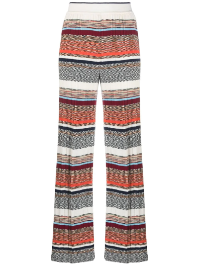 Missoni Multi-coloured Wool Knit Trousers In White