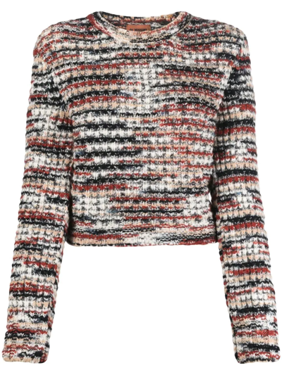 Missoni Ribbed-knit Crew Neck Jumper In Red