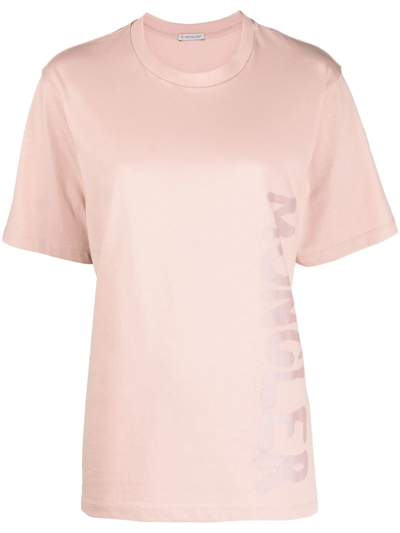 Moncler Pink T-shirt With Logo