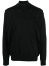 Paul & Shark Zip Collar Wool Sweater In Black