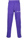 Palm Angels Logo Print Tech Jersey Track Pants In Purple