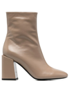 FURLA 85MM BLOCK-HEEL LEATHER ANKLE BOOTS