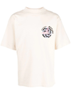 Enterprise Japan S/s State Of Alert Cream Cotton T-shirt With Back Graphic And Slogan In Neutrals