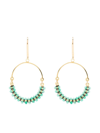 Isabel Marant Cesaria Beaded Hoop Earrings In Green,gold