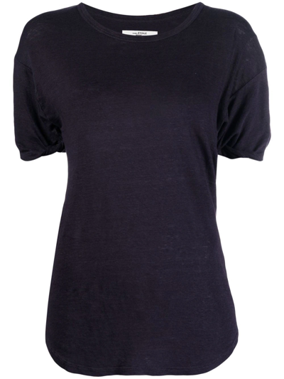 Isabel Marant Étoile Koldi Round-neck Linen T-shirt In Purple