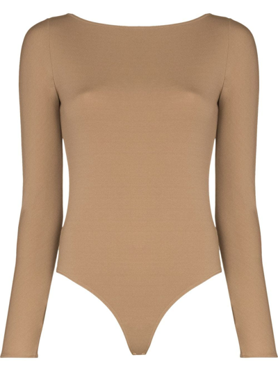 Wolford The Back-cut-out Body In Brown