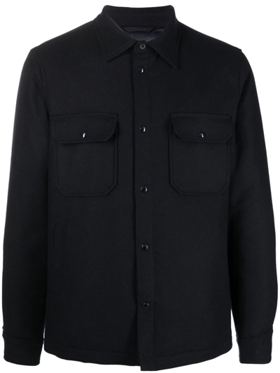 Woolrich Alaskan Wool Overshirt Jacket In Blue