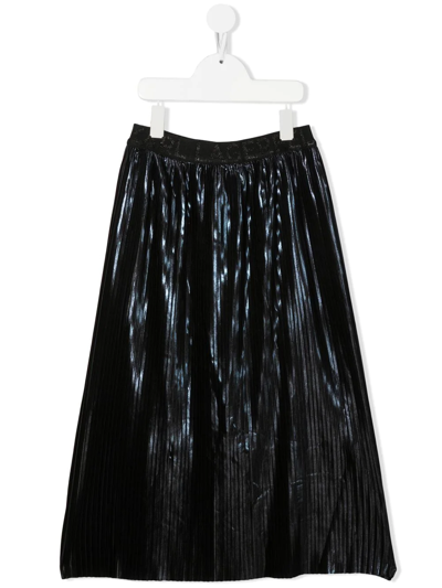 Karl Lagerfeld Teen Girls Blue Pleated Skirt In Navy Blue