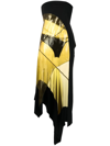 Mugler Sleeveless Asymmetric Silk-blend Midi Dress In Black