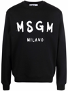 Msgm Cotton Sweatshirt In Nero