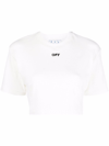 OFF-WHITE `OFF STAMP` RIBBED CROPPED T-SHIRT