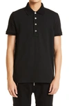Balmain Monogram Short-sleeved Polo T-shirt In 0pa Noir