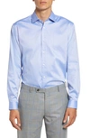 Alton Lane Mason Tailored Fit Check Stretch Button-up Shirt In Oxford Blue Micro Geo