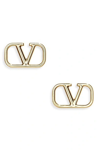 Valentino Garavani Vlogo Signature Stud Earrings In Gold