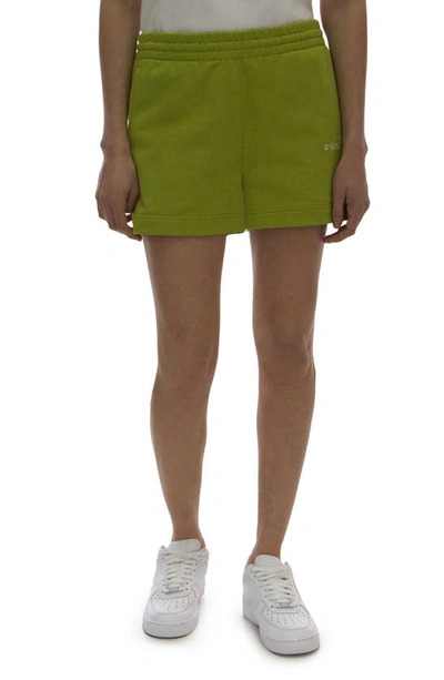 Helmut Lang Cotton Logo Sweat Shorts In Parrot
