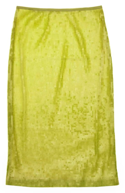 Helmut Lang Sequins Skirt In Parrot