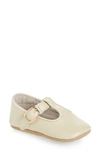 L'amour Evie T-strap Crib Shoe In Beige