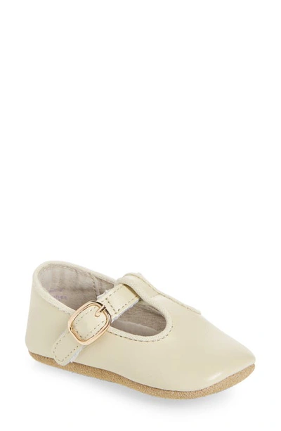 L'amour Kids' Evie T-strap Crib Shoe In Beige