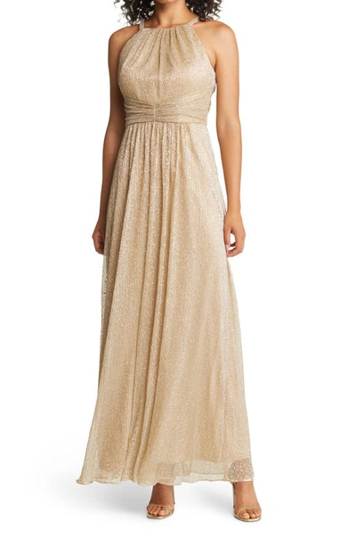 vince camuto bridesmaid dresses Ivory Unlined Re-embroidery Bodice Halter Neckline Lilac Chiffon Skirt –  SheerGirl main image 0