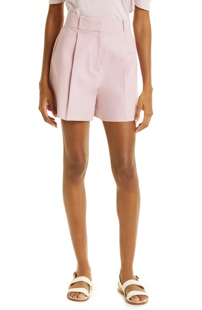 Rebecca Taylor Tailored High Waist Suiting Shorts In Pale Orchid