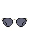 Rag & Bone 53mm Round Sunglasses In Black / Grey